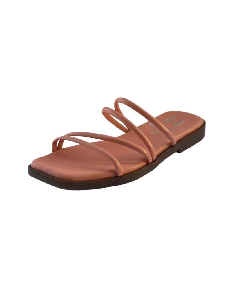 Marila Sandals Rosa Δερμάτινα γυναικεία φλατ σανδάλια - Image 2