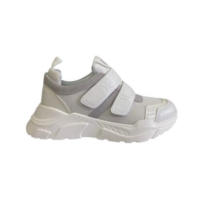 Envie shoes γυναικεία sneakers με αυτοκόλλητα σε λευκό χρώμα
