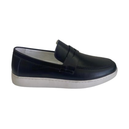 Boxer Ανδρικά δερμάτινα Loafers-μοκασίνια σε μαύρο χρώμα