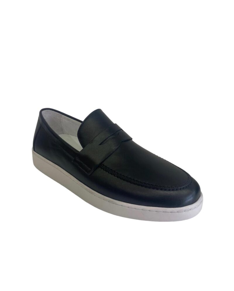 Boxer Ανδρικά δερμάτινα Loafers-μοκασίνια σε μαύρο χρώμα - Image 2