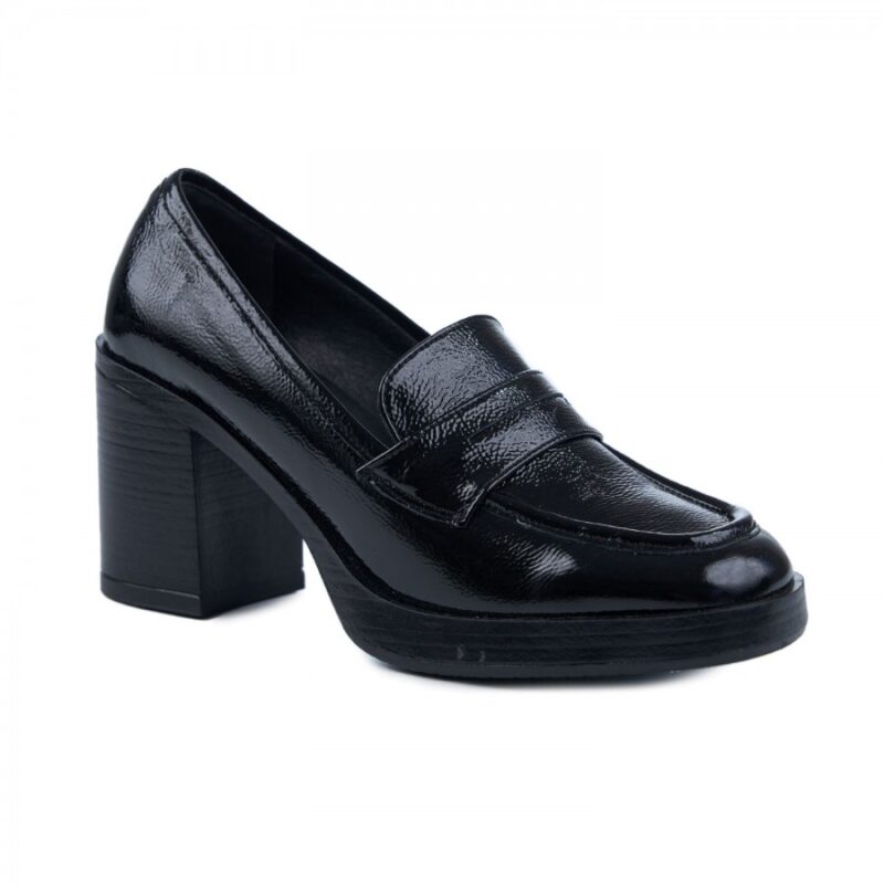 Commanchero Loafer γυναικείο δερμάτινο με σταφάκι σε μαύρο λουστρίνι - Image 3