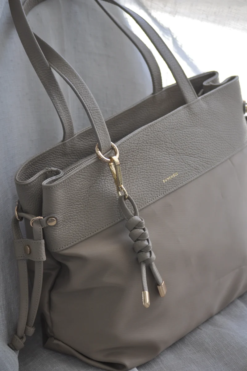 Bonendis Celia Shopper γυναικεία Τσάντα από ύφασμα και δέρμα - Taupe - Image 2