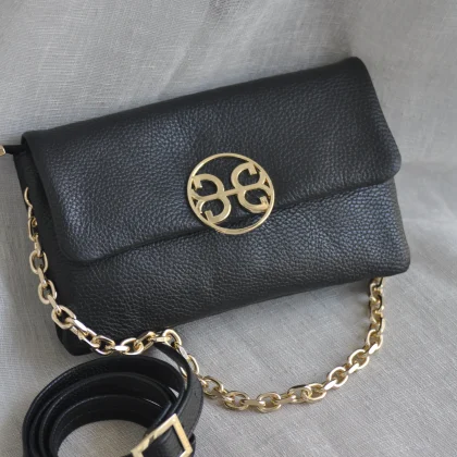 Bonendis Clelia Mini Leather Shoulder Bag γυναικεία δερμάτινη τσάντα σε μαύρο χρώμα