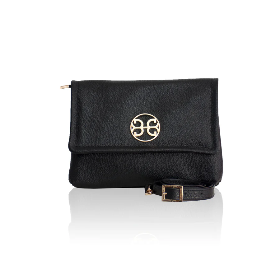 Bonendis Clelia Large Leather Shoulder Bag γυναικεία δερμάτινη τσάντα σε μαύρο χρώμα