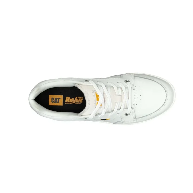 Caterpillar Apa cush αντρικά δερμάτινα sneakers σε λευκό χρώμα - Image 3