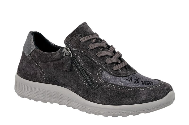 Naturelle δερμάτινα ανατομικά γυναικεία sneakers σε γκρι χρώμα - Image 4