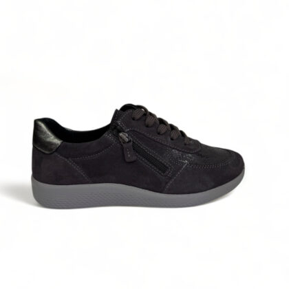 Naturelle δερμάτινα ανατομικά γυναικεία sneakers σε γκρι χρώμα