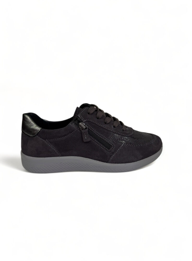 Naturelle δερμάτινα ανατομικά γυναικεία sneakers σε γκρι χρώμα