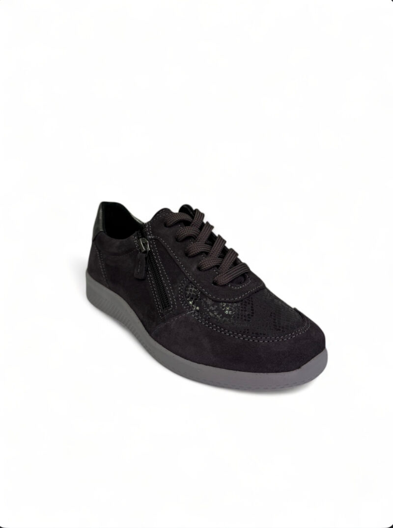 Naturelle δερμάτινα ανατομικά γυναικεία sneakers σε γκρι χρώμα - Image 3