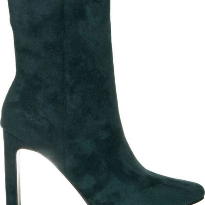 Envie Shoes Suede Γυναικεία Μποτάκια με Ψηλό Τακούνι Πράσινα