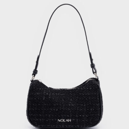 Nolah Yeliz Black Silver γυναικεία τσάντα ώμου σε μαύρο χρώμα