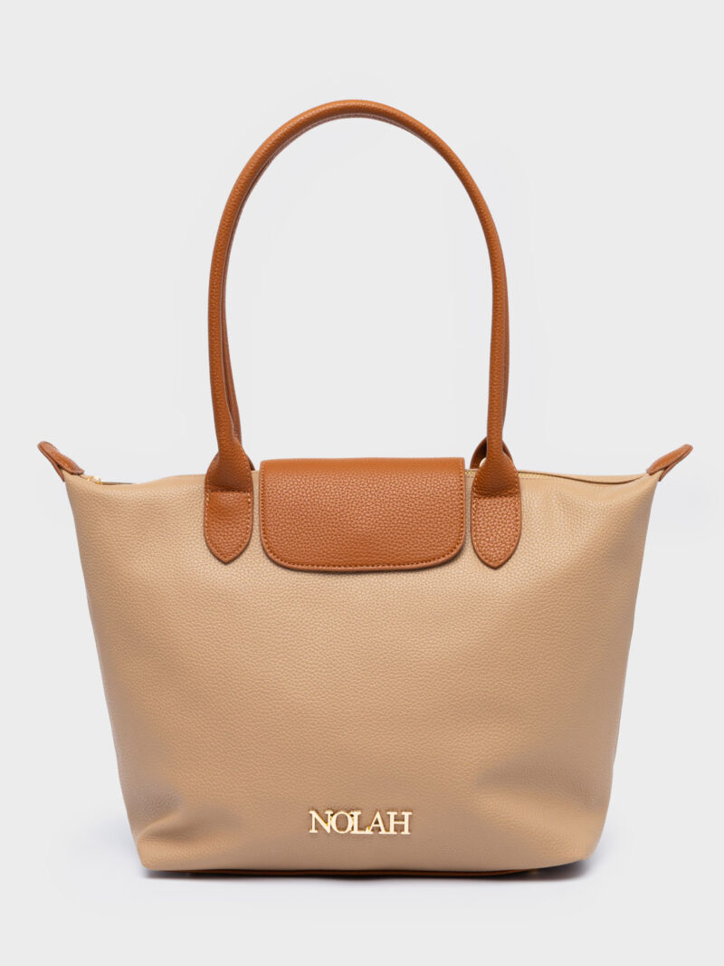 Nolah Capuccine Large Beige γυναικεία τσάντα ώμου & χιαστί σε μπεζ χρώμα