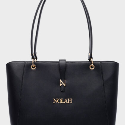 Nolah Stella Black Light Gold γυναικεία τσάντα ώμου σε μαύρο χρώμα