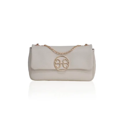 Bonendis Carla Leather Shoulder Bag - Cream γυναικεία τσάντα ώμου & χιαστί