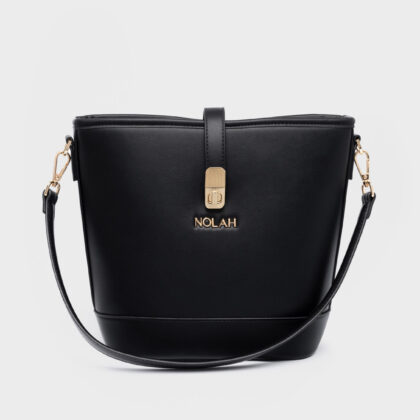 Nolah Evelina Black Light Gold γυναικεία τσάντα ώμου χιαστί
