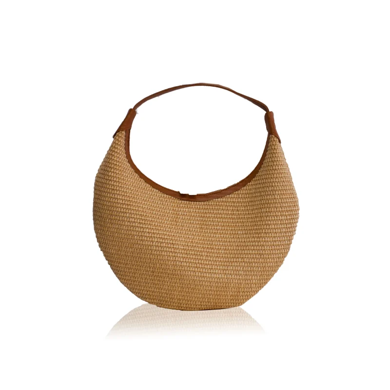 Bonendis Ophelia Small Raffia Shoulder Bag - Tabac γυναικεία τσάντα ώμου