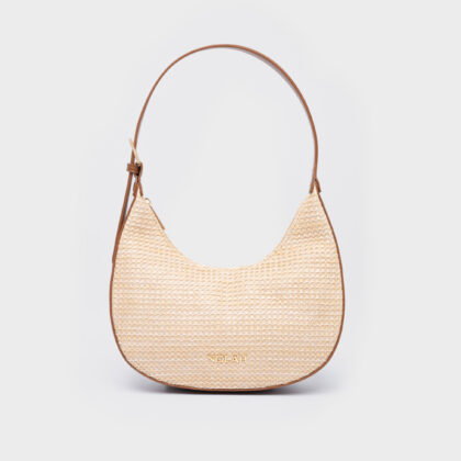 Nolah Nantes Beige Brown γυναικεία τσάντα ώμου σε μπεζ χρώμα