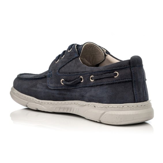 Boxer boat shoes ανδρικό δερμάτινο παπούτσι σε μπλε χρώμα - Image 3