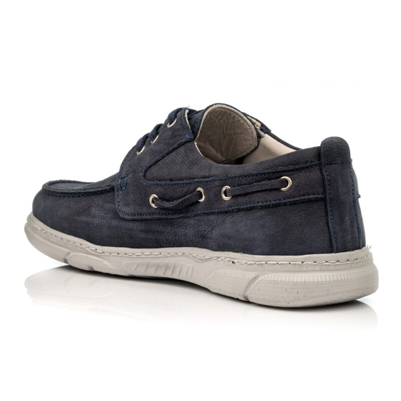 Boxer boat shoes ανδρικό δερμάτινο παπούτσι σε μπλε χρώμα - Image 2