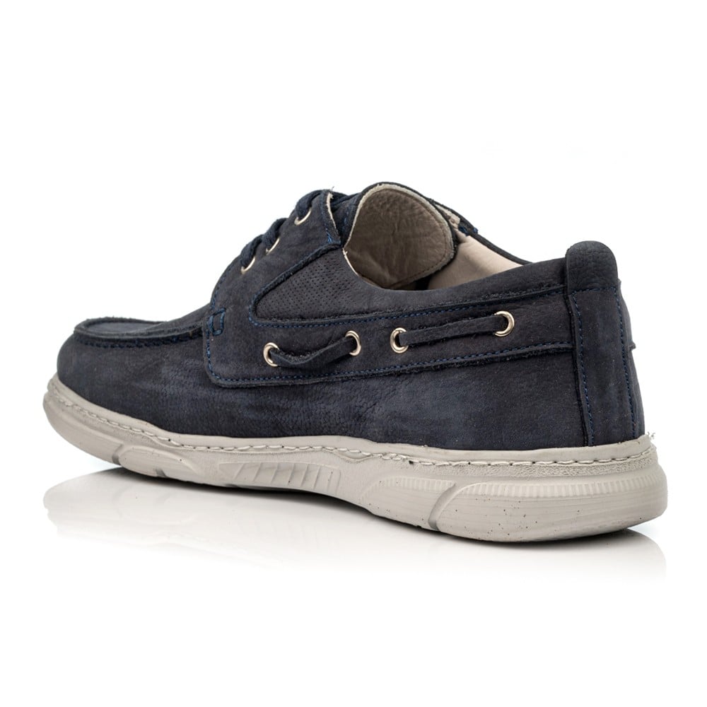 Boxer boat shoes ανδρικό δερμάτινο παπούτσι σε μπλε χρώμα - Image 2