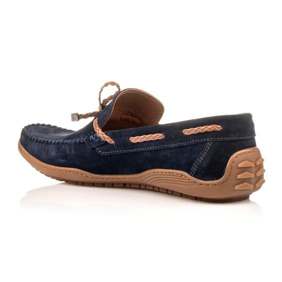 Boxer δερμάτινο ανδρικό loafer σε μπλε χρώμα - Image 4