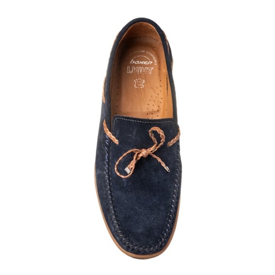 Boxer δερμάτινο ανδρικό loafer σε μπλε χρώμα - Image 3