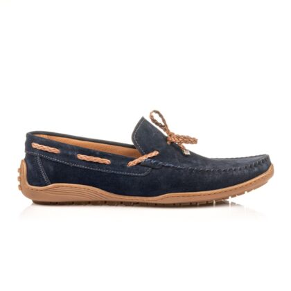 Boxer δερμάτινο ανδρικό loafer σε μπλε χρώμα