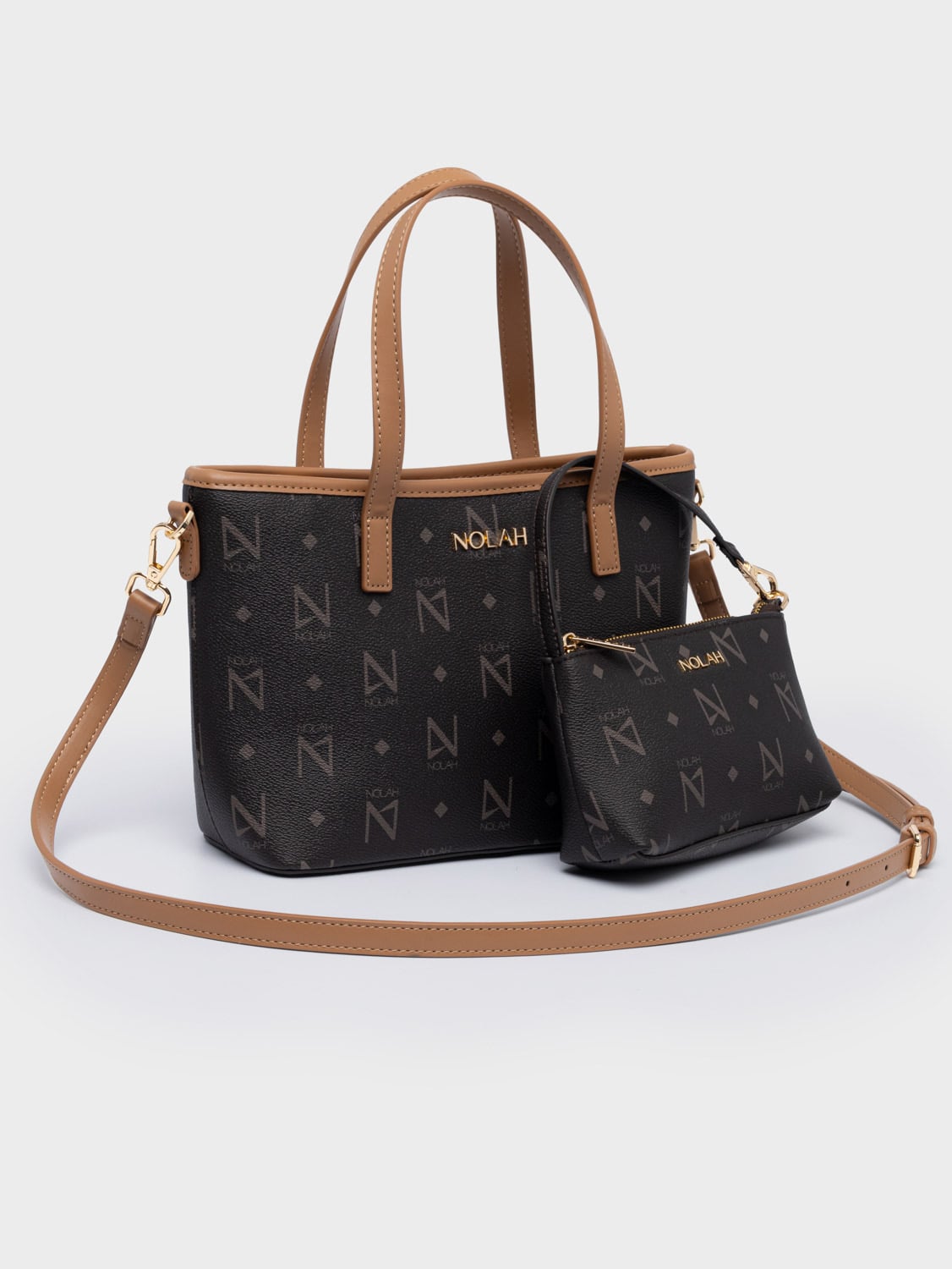 Nolah Jenilda Brown Light Gold γυναικεία τσάντα ώμου σε καφέ χρώμα - Image 4
