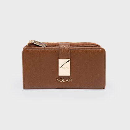 Nolah Savvina Brown Light Gold γυναικείο πορτοφόλι σε καφέ χρώμα