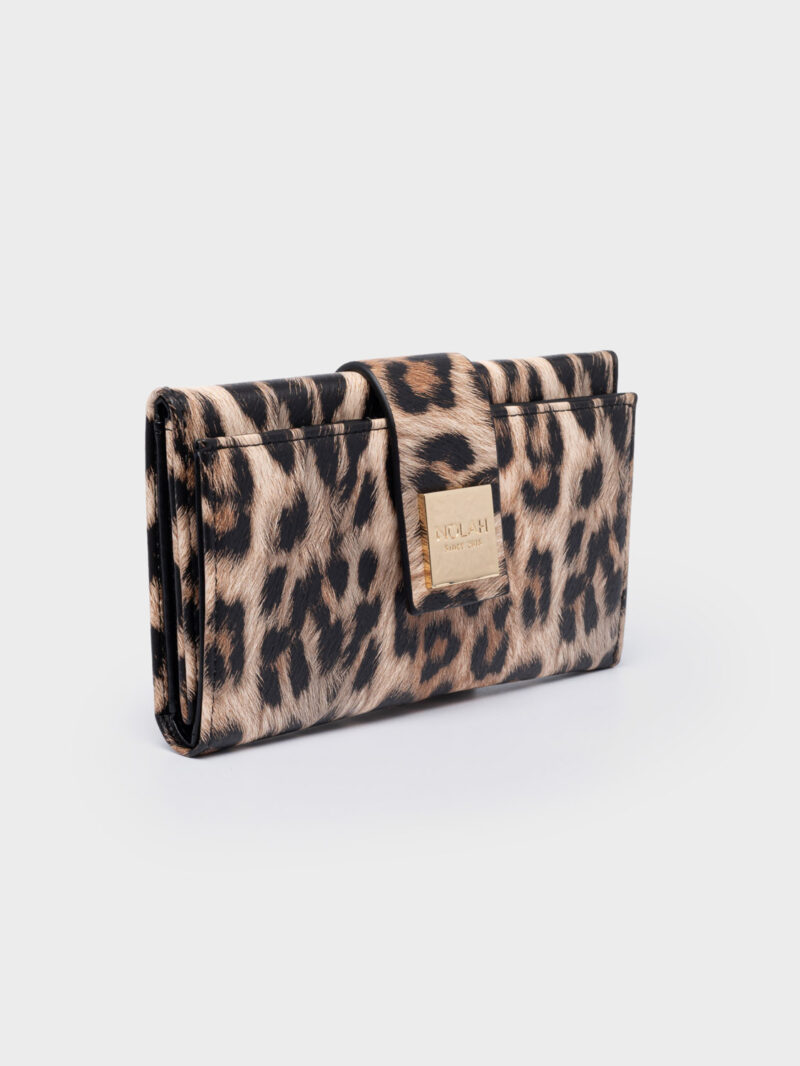 Nolah Mariah Brown Leopard Light Gold γυναικείο πορτοφόλι σε λεοπάρ - Image 3