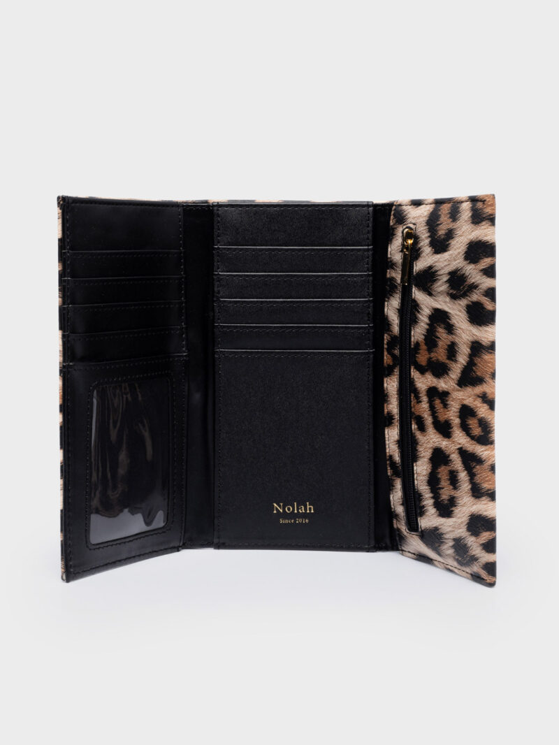 Nolah Mariah Brown Leopard Light Gold γυναικείο πορτοφόλι σε λεοπάρ - Image 2