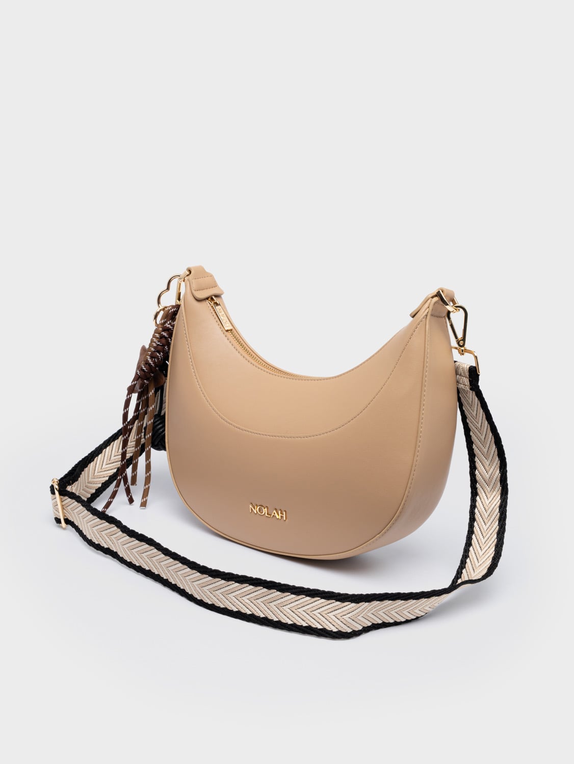 Nolah Fabela Beige Light Gold γυναικεία τσάντα ώμου & χιαστί σε μπεζ χρώμα - Image 3