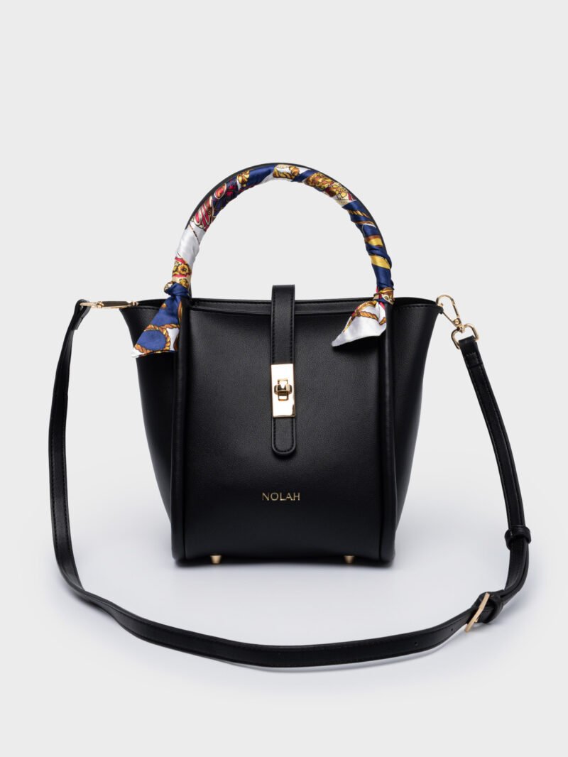 Nolah Bridgerton Black Light Gold γυναικεία τσάντα ώμου & χιαστί σε μαύρο χρώμα
