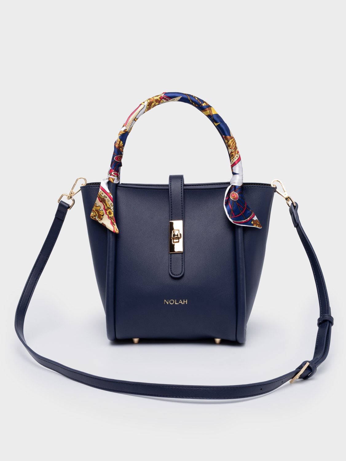 Nolah Bridgerton Blue Light Gold γυναικεία τσάντα ώμου & χιαστί σε μπλε χρώμα