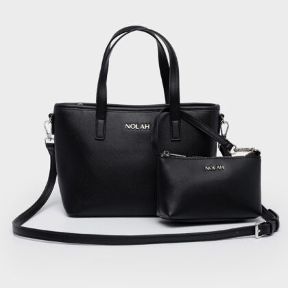 Nolah Roma Black Silver γυναικεία τσάντα ώμου & χιαστί σε μαύρο χρώμα