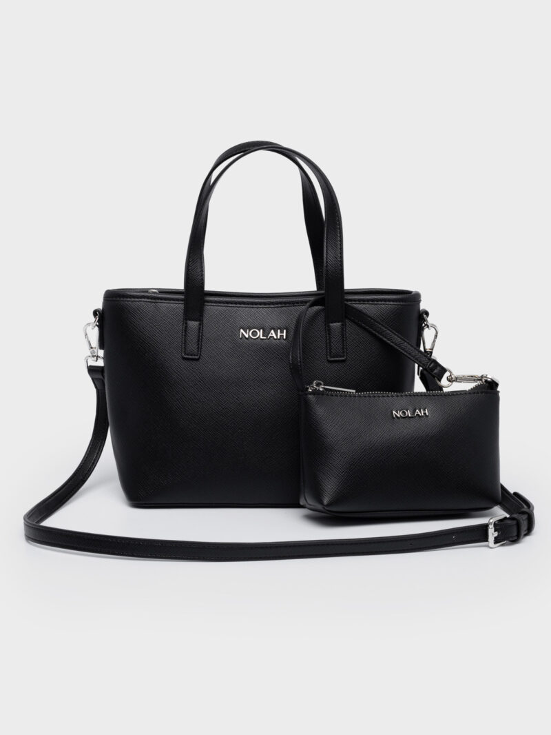 Nolah Roma Black Silver γυναικεία τσάντα ώμου & χιαστί σε μαύρο χρώμα