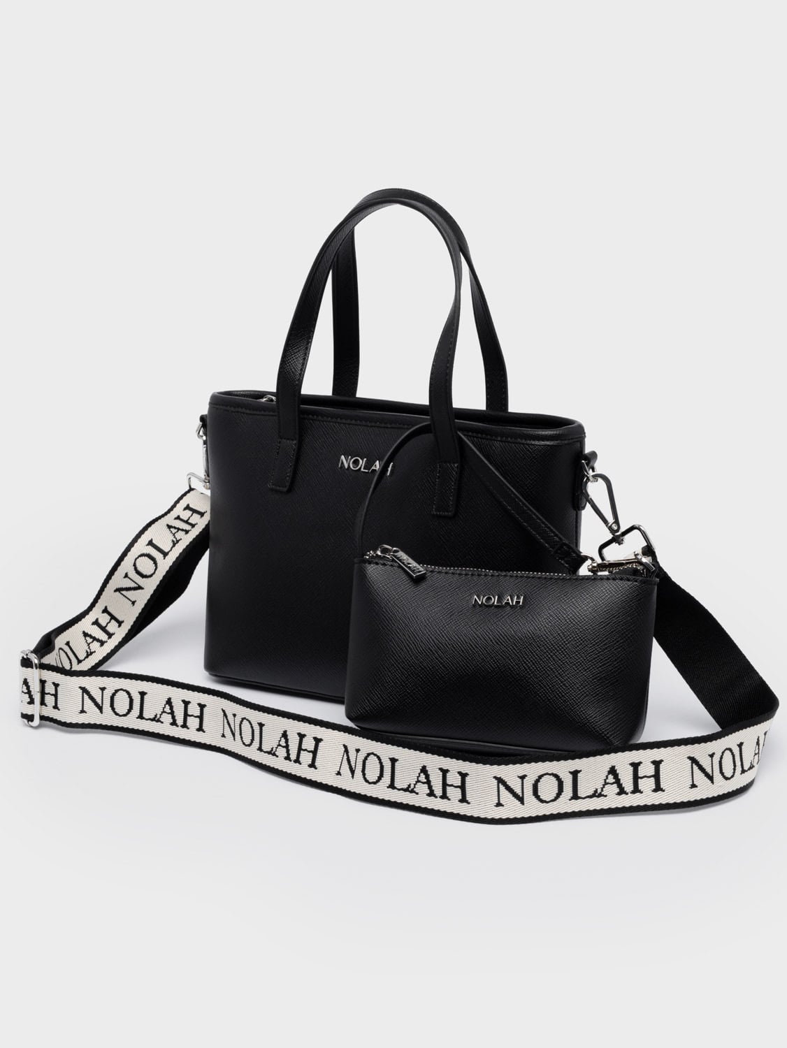 Nolah Roma Black Silver γυναικεία τσάντα ώμου & χιαστί σε μαύρο χρώμα - Image 3