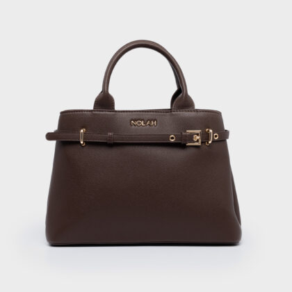 Nolah Velinia Chocolate Brown γυναικεία τσάντα ώμου & χιαστί σε σοκολατί χρώμα