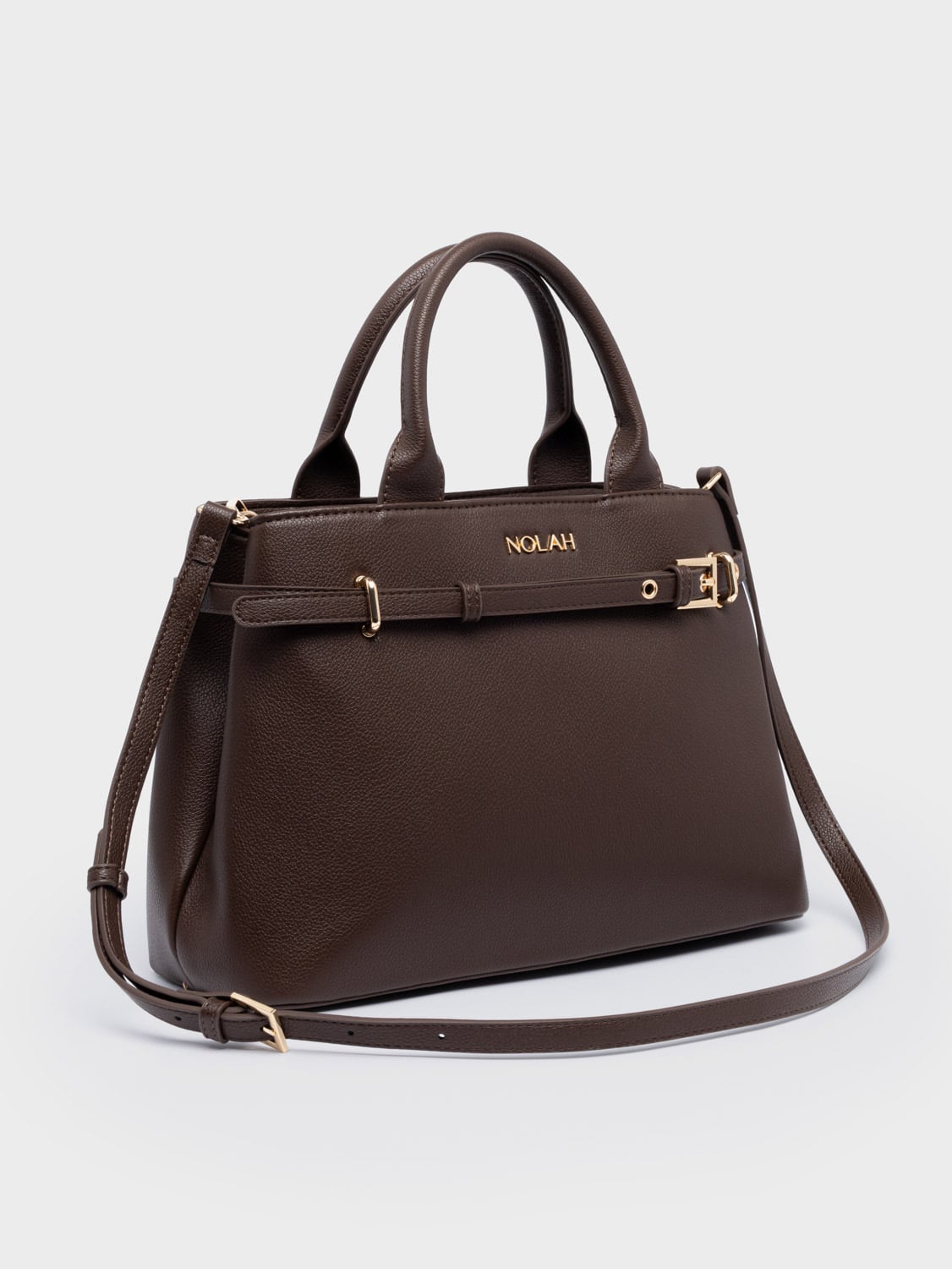 Nolah Velinia Chocolate Brown γυναικεία τσάντα ώμου & χιαστί σε σοκολατί χρώμα - Image 3