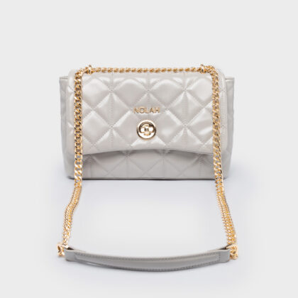 Nolah Margiela Grey γυναικεία τσάντα ώμου & χιαστί σε γκρι χρώμα
