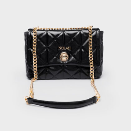 Nolah Margiela Black Light Gold γυναικεία τσάντα ώμου & χιαστί σε μαύρο χρώμα