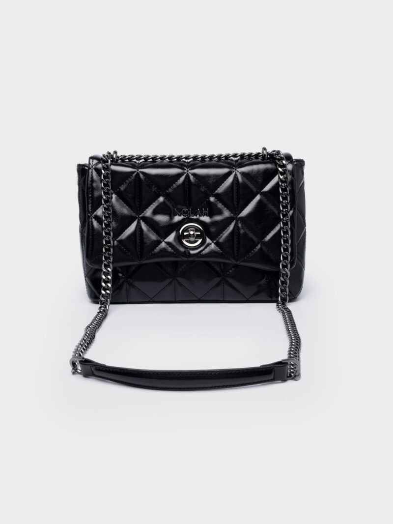 Nolah Margiela Black Light Gold γυναικεία τσάντα ώμου & χιαστί σε μαύρο χρώμα