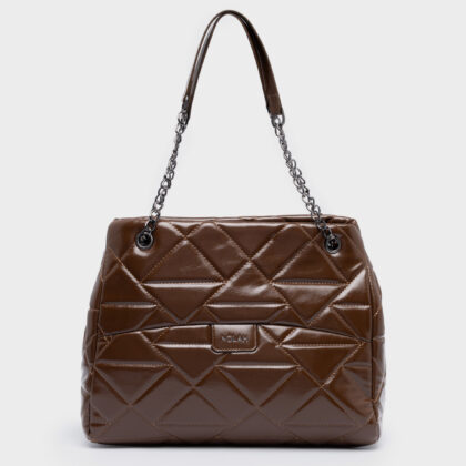 Nolah Azillia Chocolate Brown γυναικεία τσάντα ώμου σε σοκολατί χρώμα