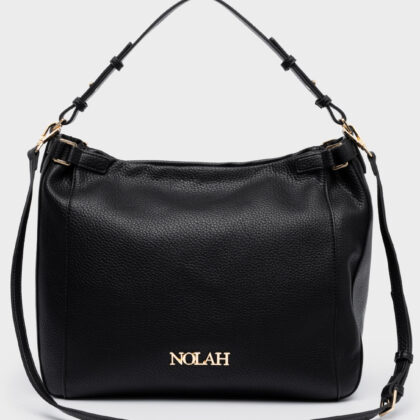 Nolah Mary Black Light Gold γυναικεία τσάντα ώμου σε μαύρο χρώμα