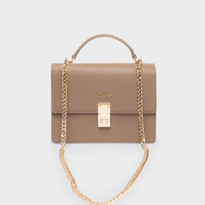 Nolah Sevile Taupe Light Gold γυναικεία τσάντα ώμου σε μπεζ χρώμα