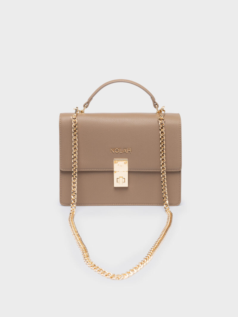 Nolah Sevile Taupe Light Gold γυναικεία τσάντα ώμου σε μπεζ χρώμα