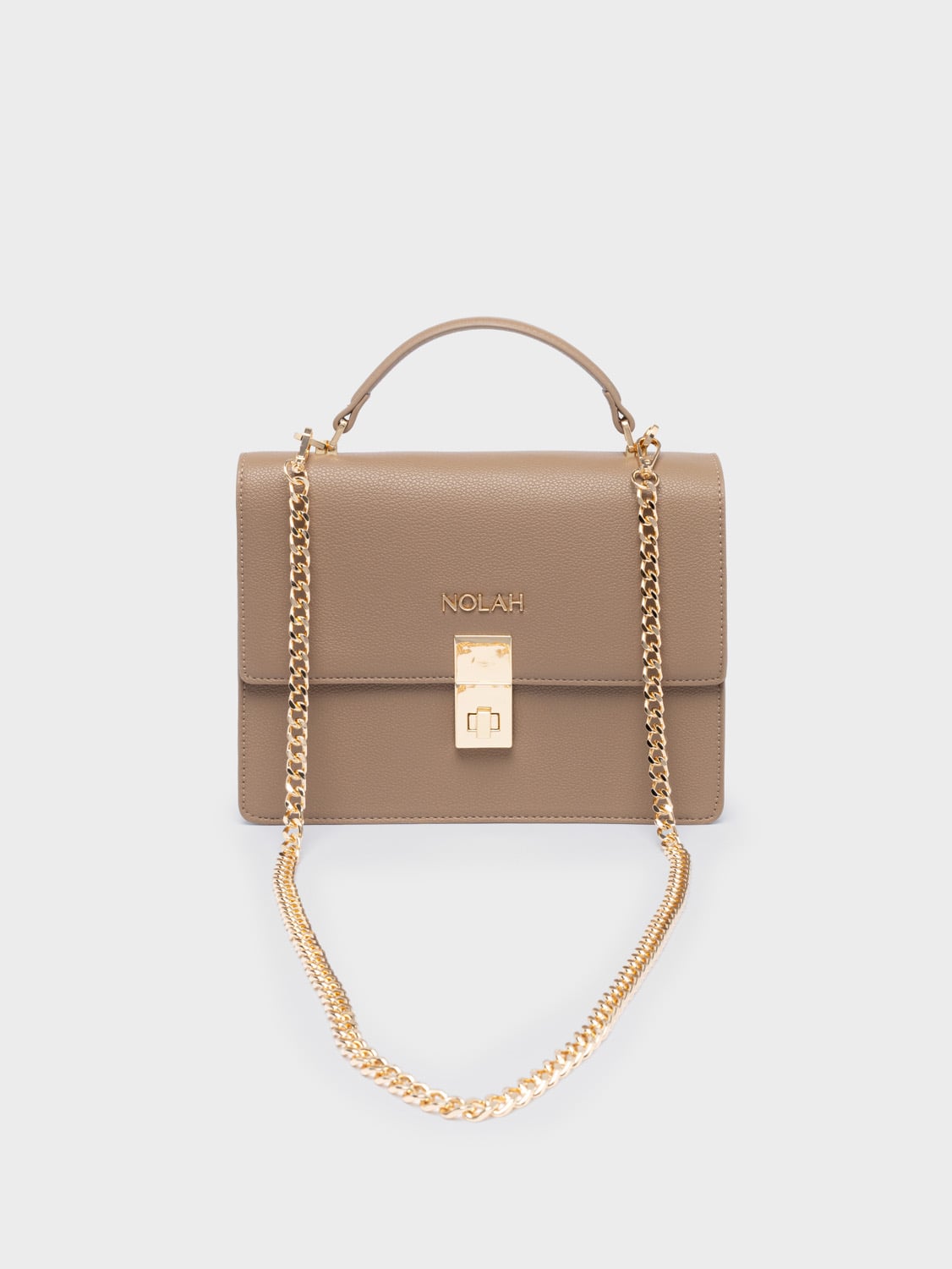 Nolah Sevile Taupe Light Gold γυναικεία τσάντα ώμου σε μπεζ χρώμα