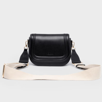 Nolah Bradley Black Light Gold γυναικεία τσάντα ώμου & χιαστί σε μαύρο χρώμα