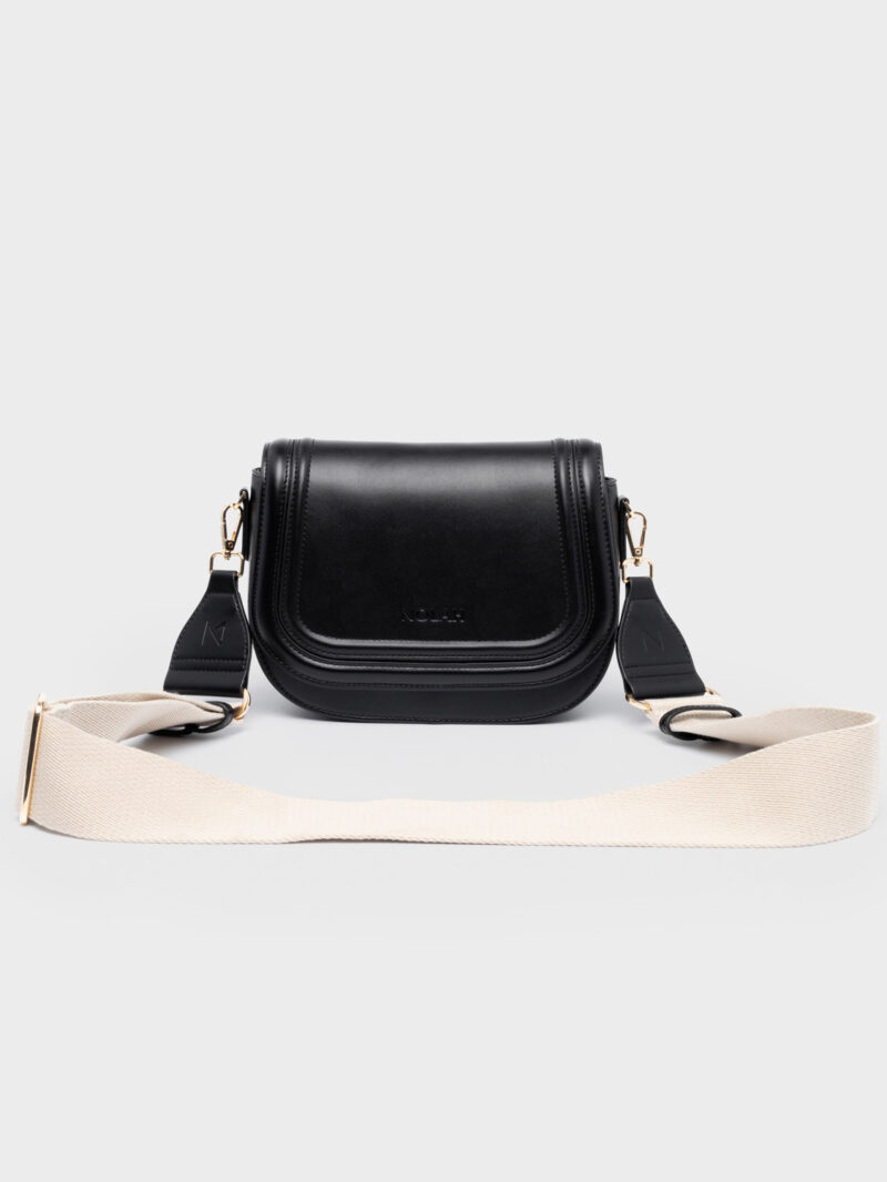 Nolah Bradley Black Light Gold γυναικεία τσάντα ώμου & χιαστί σε μαύρο χρώμα