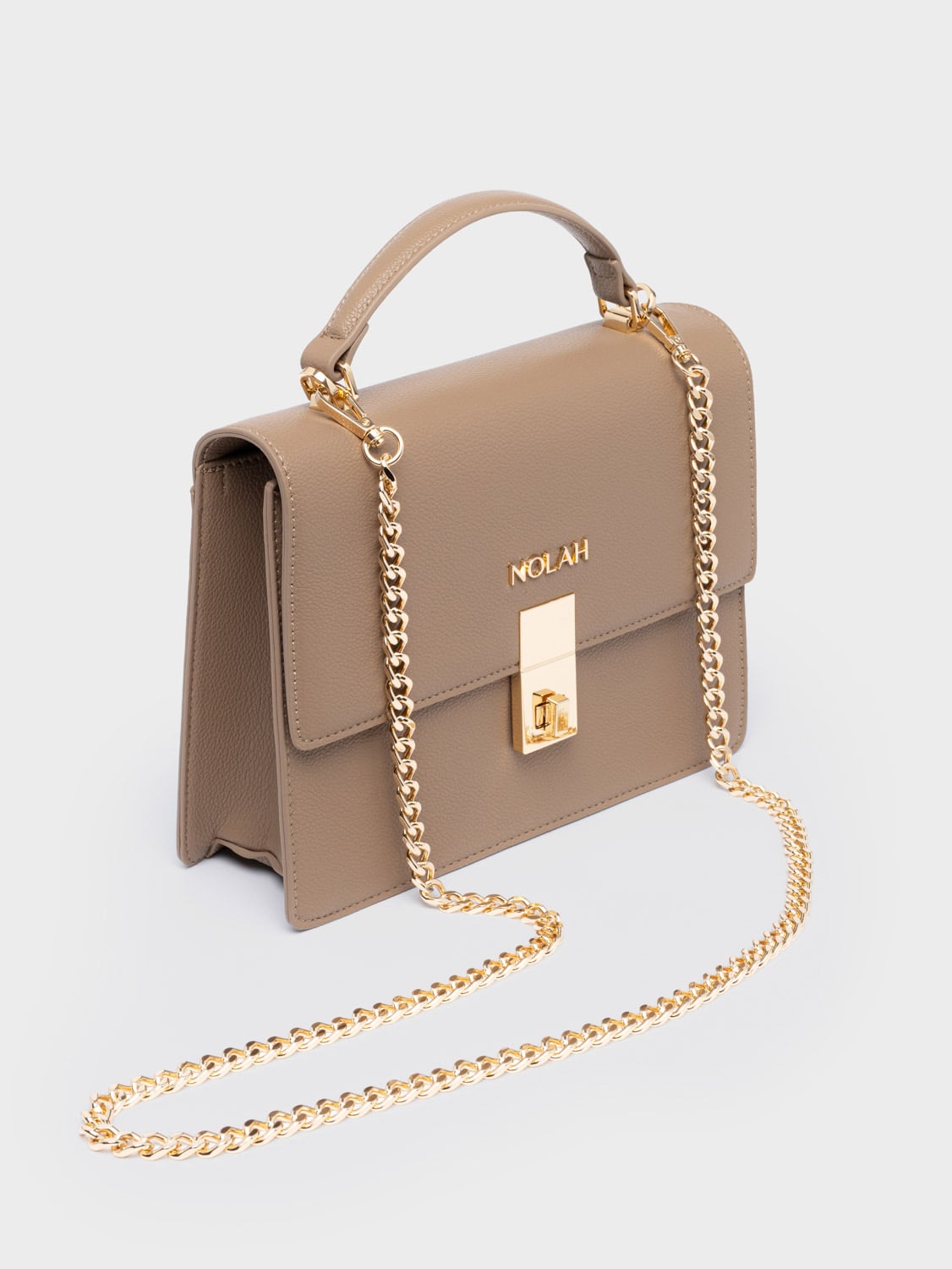 Nolah Sevile Taupe Light Gold γυναικεία τσάντα ώμου σε μπεζ χρώμα - Image 3